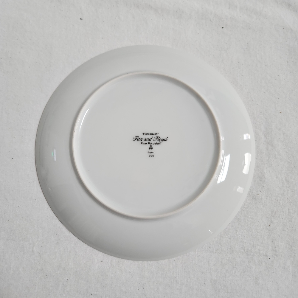 Vintage Fitz & Floyd Perroquet Yellow Parrot Salad Plate - Picture 5 of 6